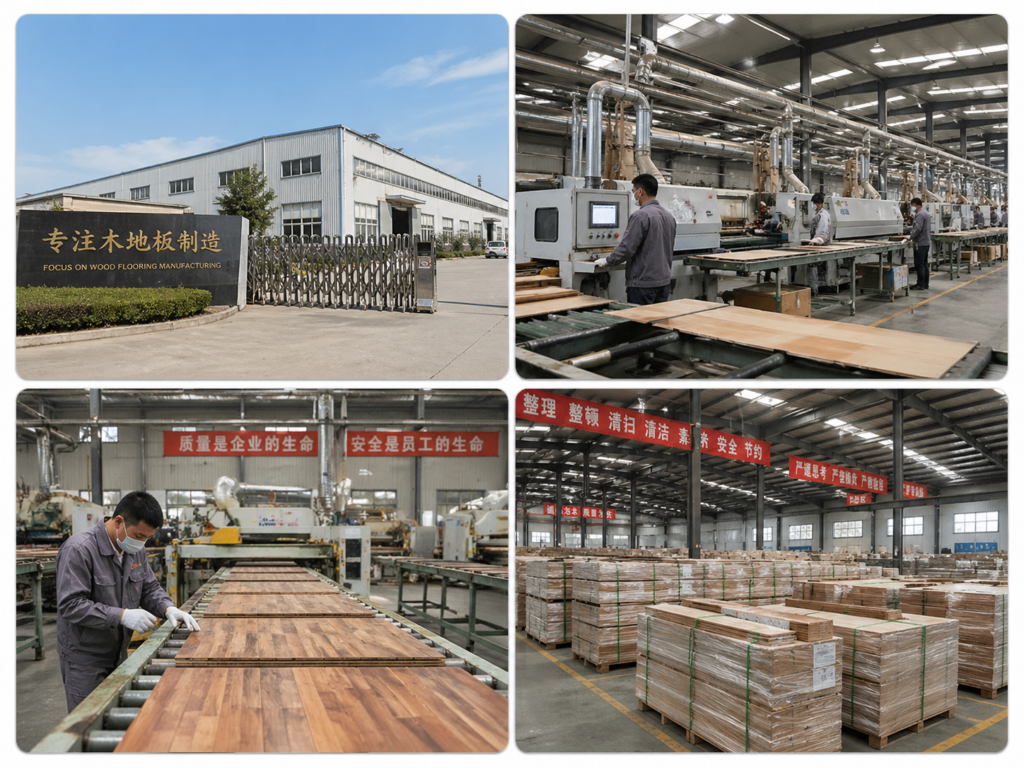 wood flooring manufacturer factory producing outdoor wood flooring boards in China